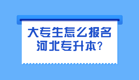 大专生怎么报名河北专升本?