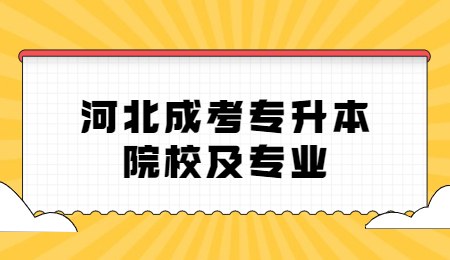 河北成考专升本院校及专业