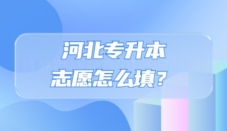 河北专升本志愿怎么填
