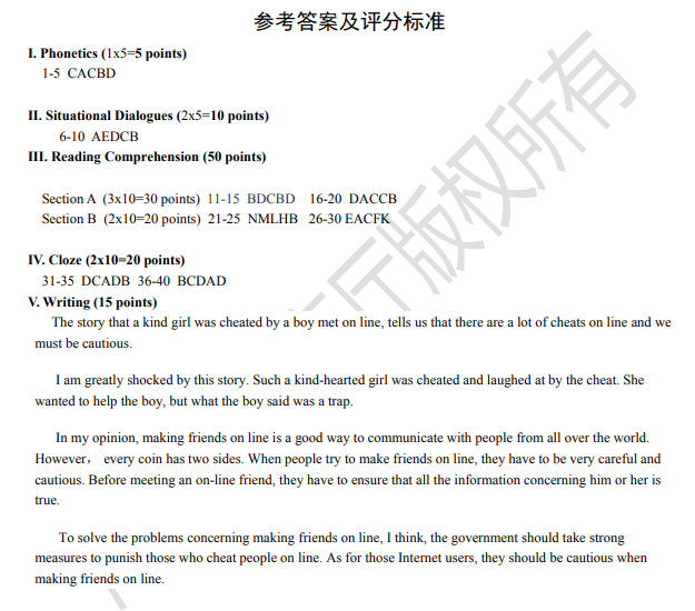 河北省专接本英语模拟试卷