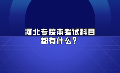 河北专接本考试科目