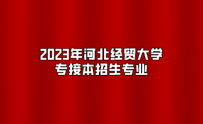 2023年河北经贸大学专接本招生专业